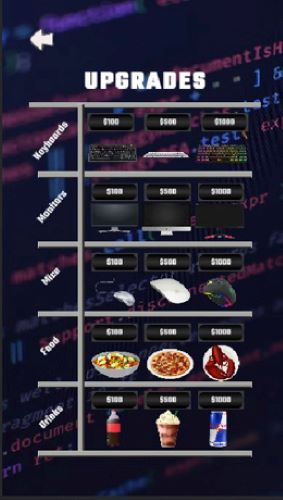 selection of available upgrades