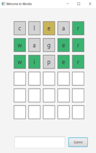 word guessing game with three guesses and several correct letters